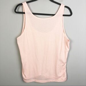 NIKE | Ribbed Scoop Back Peach Tank Top Dri-Fit Ruched Sides Plus Sz Women’s 1X